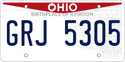 OH license plate GRJ5305