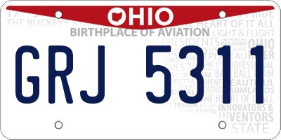 OH license plate GRJ5311