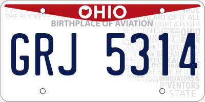 OH license plate GRJ5314