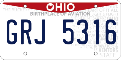 OH license plate GRJ5316
