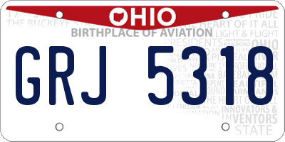 OH license plate GRJ5318