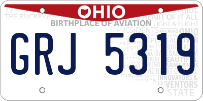 OH license plate GRJ5319