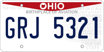 OH license plate GRJ5321