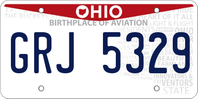 OH license plate GRJ5329