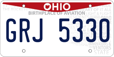 OH license plate GRJ5330