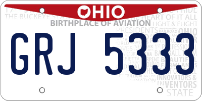 OH license plate GRJ5333