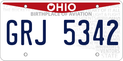 OH license plate GRJ5342