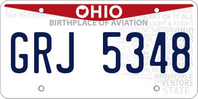 OH license plate GRJ5348