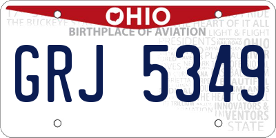 OH license plate GRJ5349