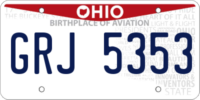 OH license plate GRJ5353
