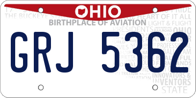 OH license plate GRJ5362