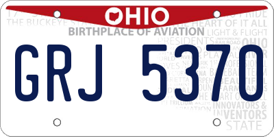 OH license plate GRJ5370