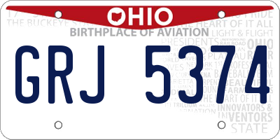 OH license plate GRJ5374
