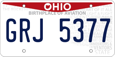 OH license plate GRJ5377