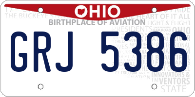 OH license plate GRJ5386