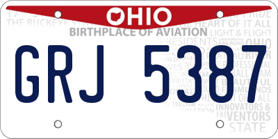 OH license plate GRJ5387