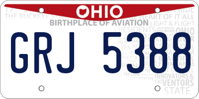 OH license plate GRJ5388