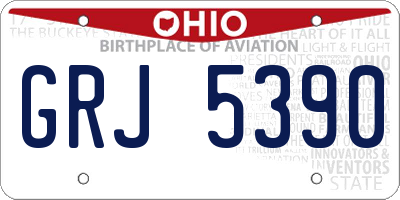 OH license plate GRJ5390