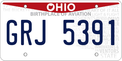 OH license plate GRJ5391