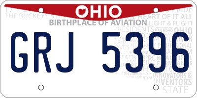 OH license plate GRJ5396