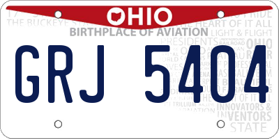 OH license plate GRJ5404