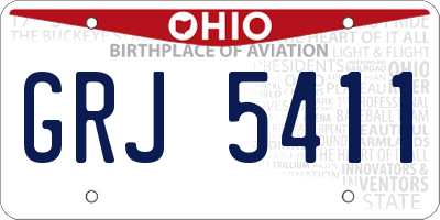 OH license plate GRJ5411