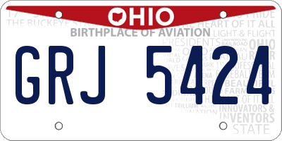 OH license plate GRJ5424