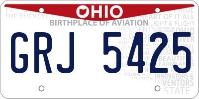 OH license plate GRJ5425