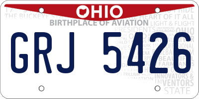 OH license plate GRJ5426