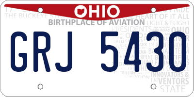OH license plate GRJ5430
