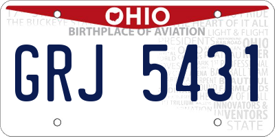 OH license plate GRJ5431