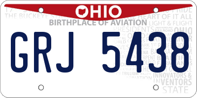 OH license plate GRJ5438