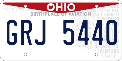 OH license plate GRJ5440