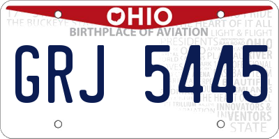 OH license plate GRJ5445