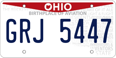 OH license plate GRJ5447