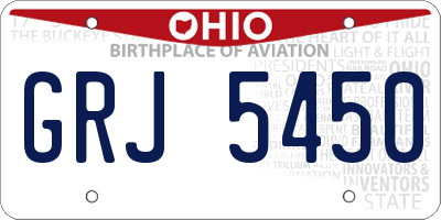 OH license plate GRJ5450