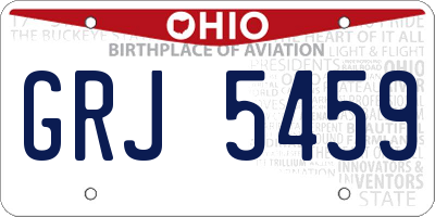 OH license plate GRJ5459