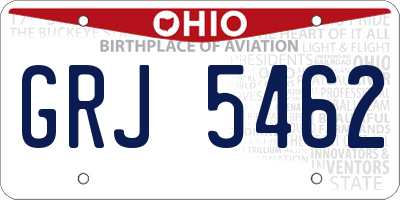 OH license plate GRJ5462