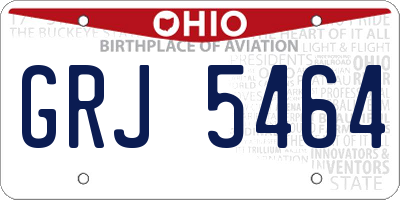 OH license plate GRJ5464