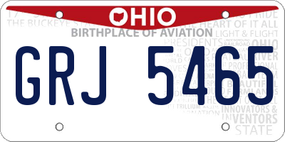 OH license plate GRJ5465