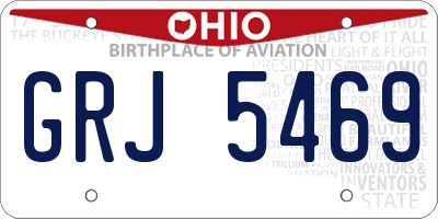 OH license plate GRJ5469