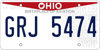 OH license plate GRJ5474