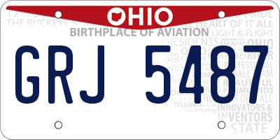 OH license plate GRJ5487