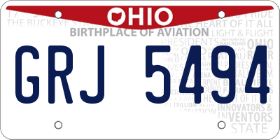 OH license plate GRJ5494
