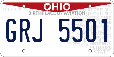 OH license plate GRJ5501