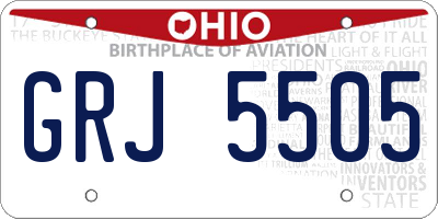 OH license plate GRJ5505