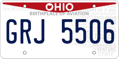 OH license plate GRJ5506