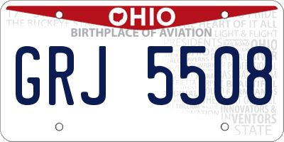 OH license plate GRJ5508