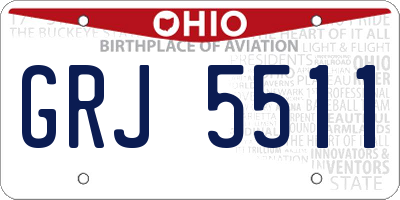 OH license plate GRJ5511