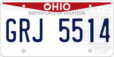 OH license plate GRJ5514
